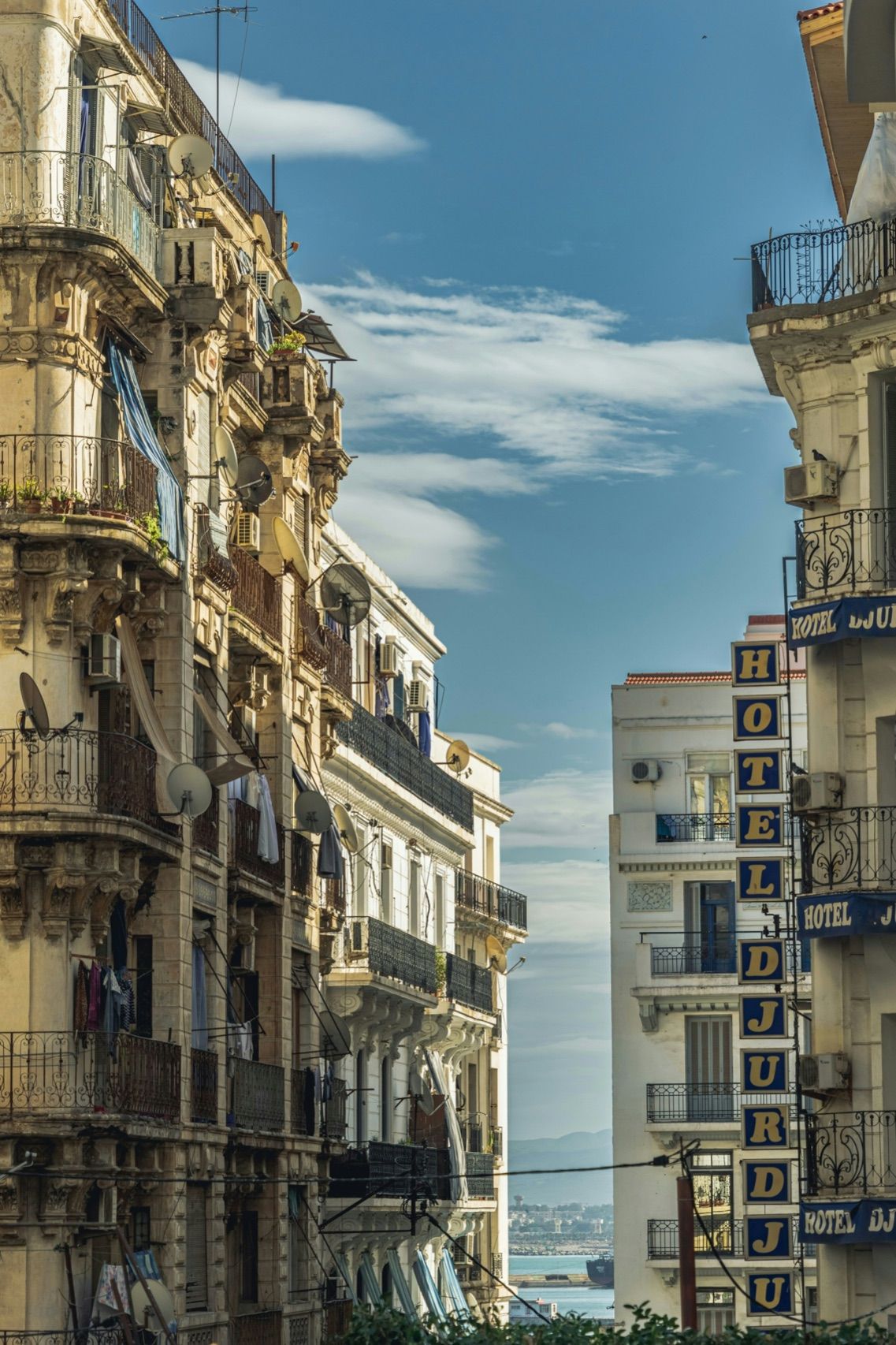 Balcons d’un immeuble algérois